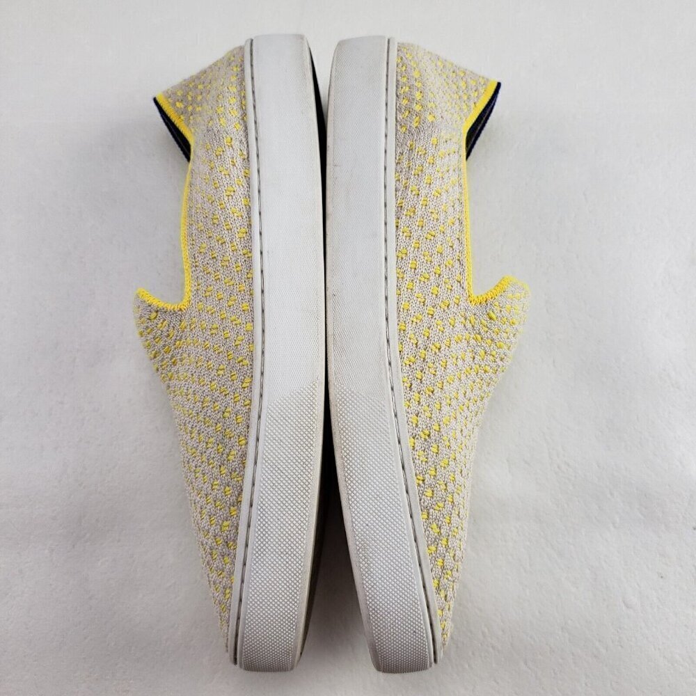 Rothys Retired Slip On Sneaker Womens 9 Yellow Honeycomb Yellow Casual Knit Shoe - Picture 5 of 11